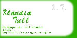 klaudia tull business card